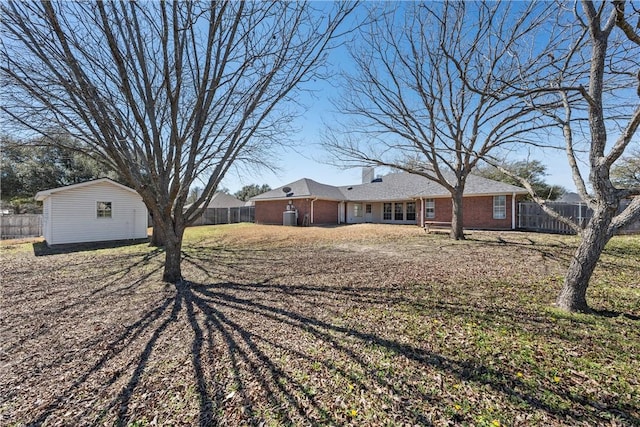 view of yard featuring fence