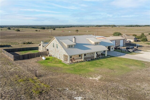 bird's eye view with a rural view