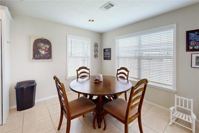 view of tiled dining space