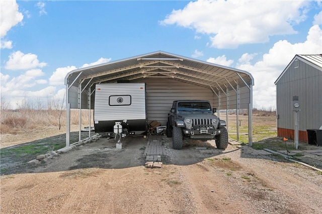 view of car parking with a carport