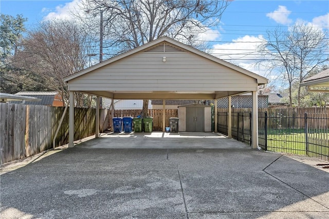 view of parking featuring a carport