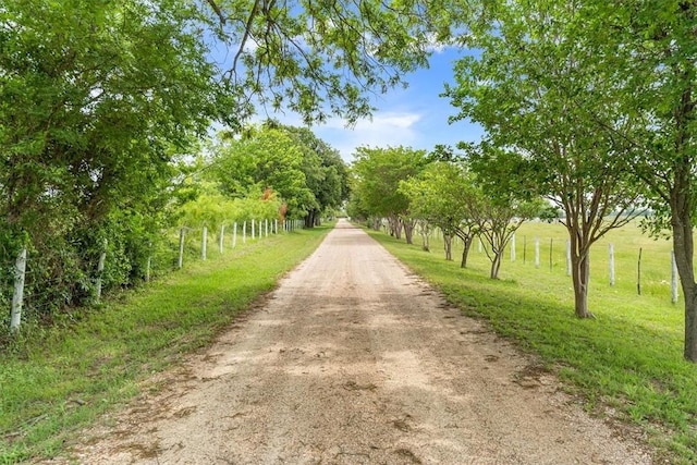 view of street with a rural view