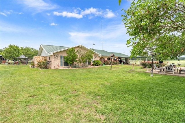 view of yard featuring a gazebo