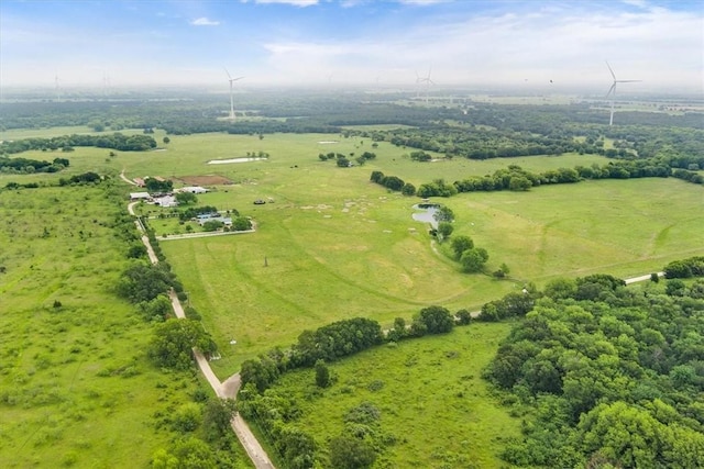 aerial view featuring a rural view