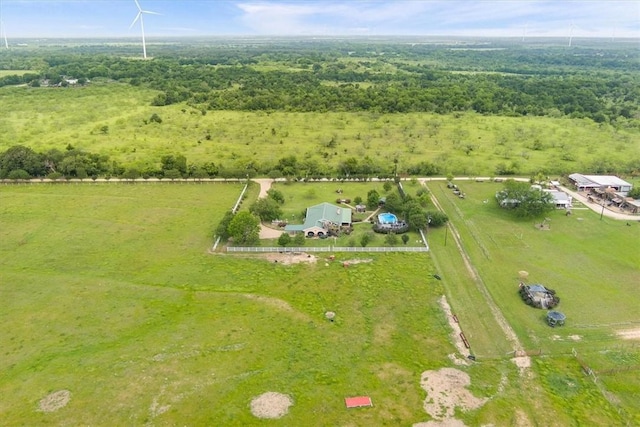 bird's eye view with a rural view