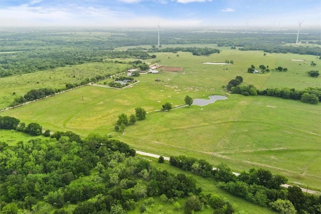 drone / aerial view with a rural view