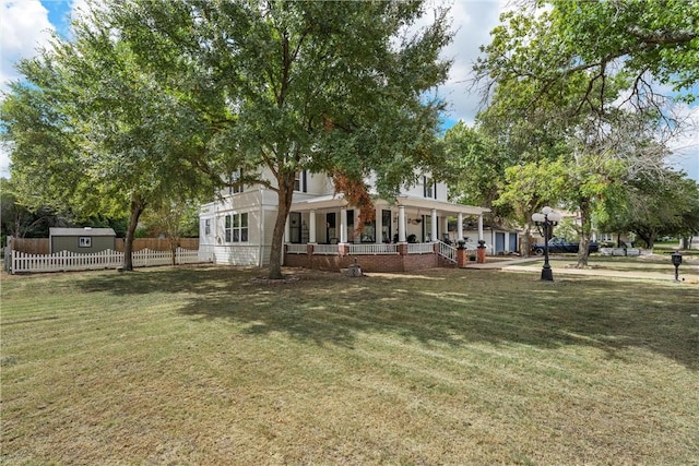 exterior space with covered porch