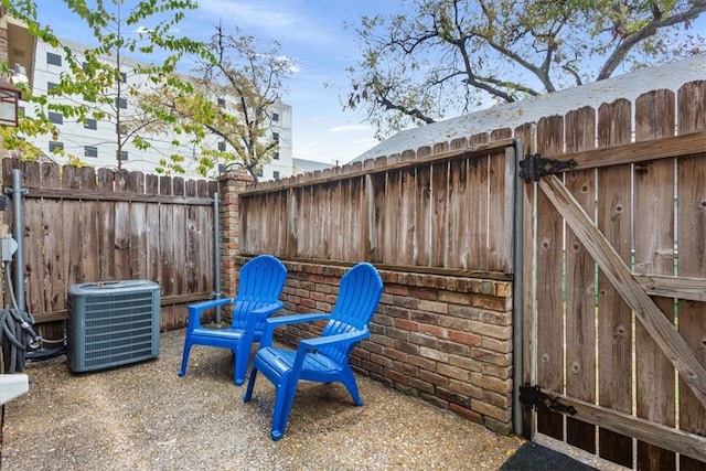 view of patio featuring central air condition unit