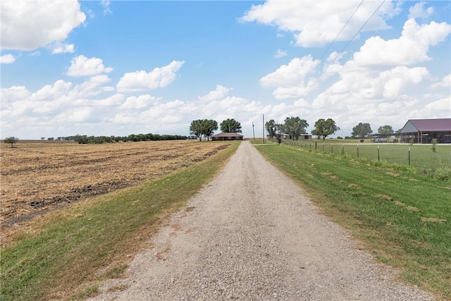 view of street featuring a rural view