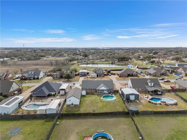 aerial view with a residential view