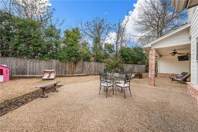 view of patio / terrace with ceiling fan