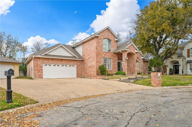 view of front property with a garage