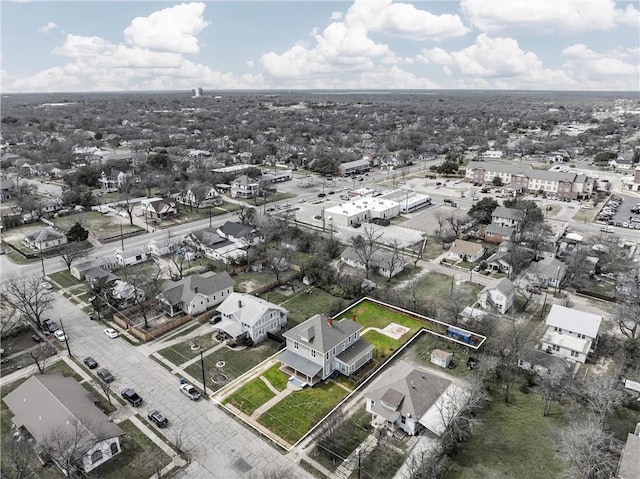 aerial view with a residential view