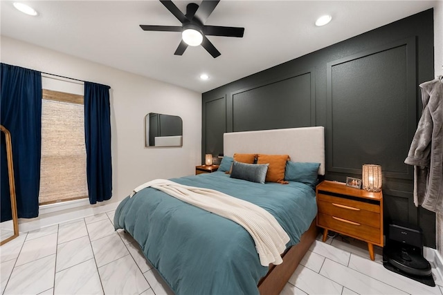 bedroom with ceiling fan