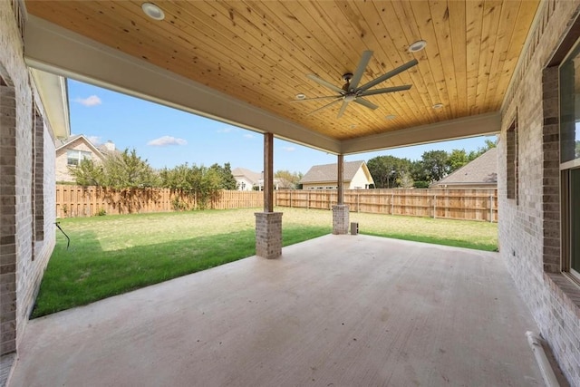 view of patio / terrace with ceiling fan