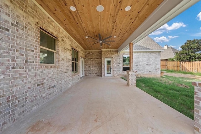 view of patio with ceiling fan