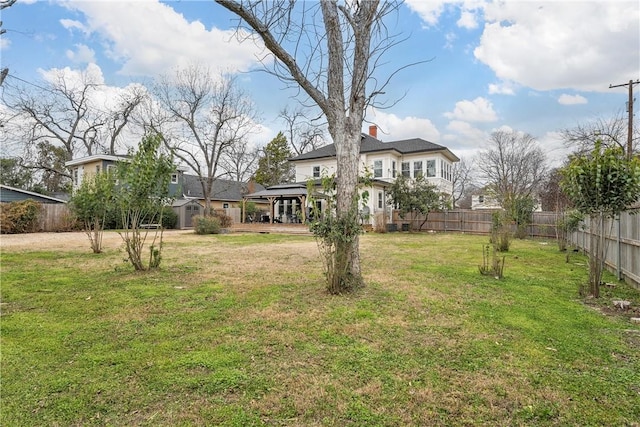 view of yard with a gazebo