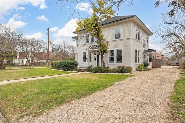 view of front of house with a front yard