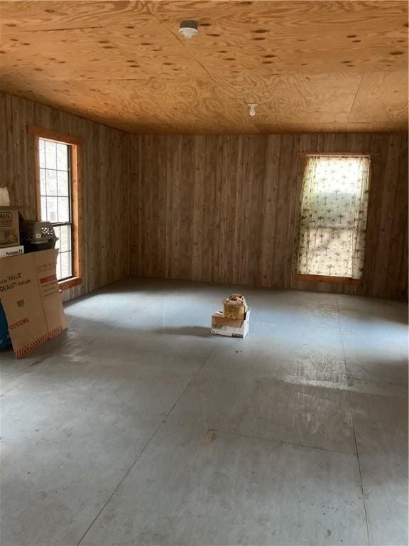 interior space with wooden ceiling