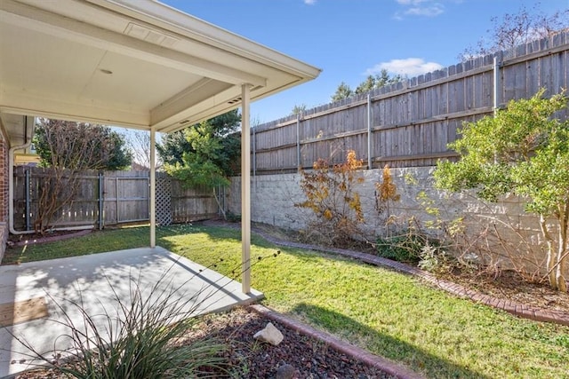 view of yard featuring a patio area