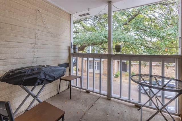 balcony featuring area for grilling