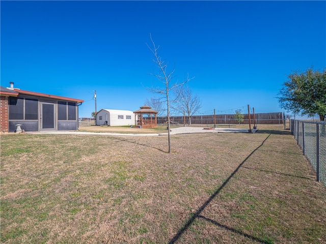 view of yard featuring a gazebo