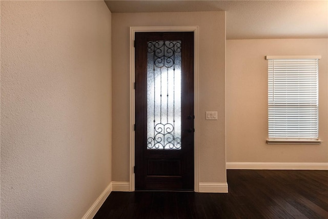 entrance foyer featuring dark hardwood / wood-style floors