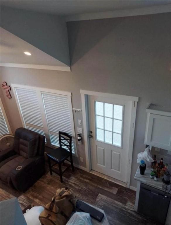 doorway to outside featuring dark hardwood / wood-style floors