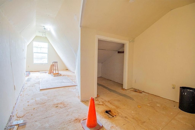 additional living space with lofted ceiling