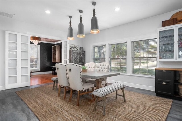 dining room featuring dark hardwood / wood-style floors