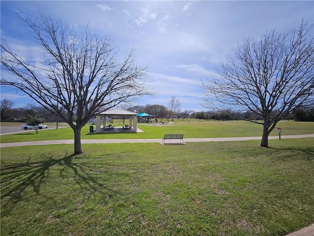 view of yard with a gazebo