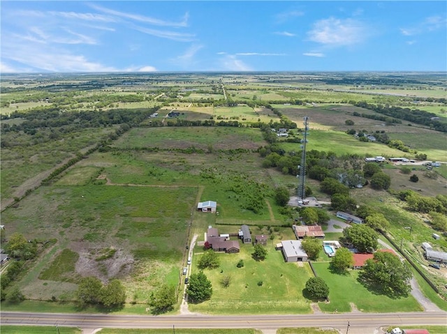 aerial view with a rural view