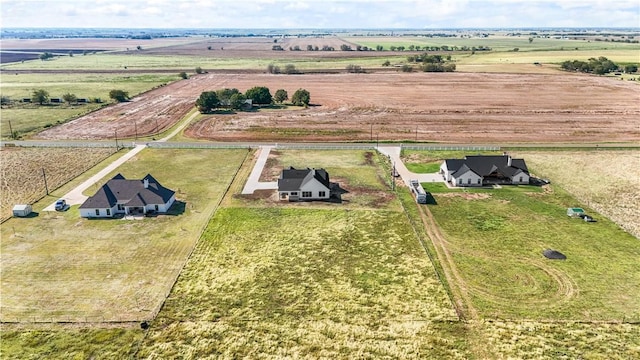 aerial view with a rural view