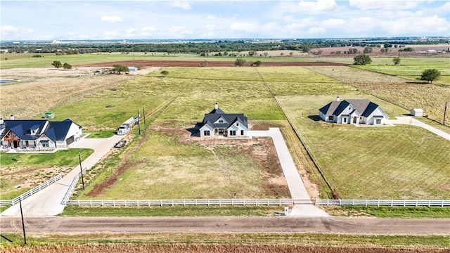 aerial view with a rural view