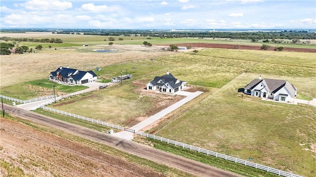 drone / aerial view with a rural view