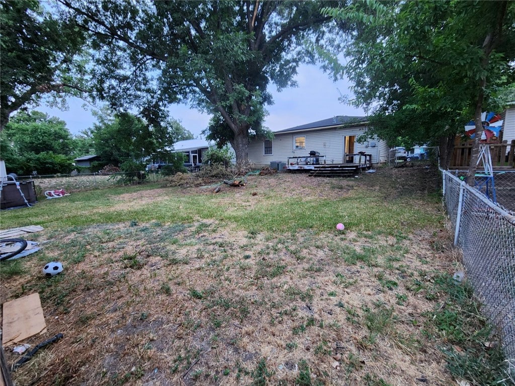 view of yard featuring a deck