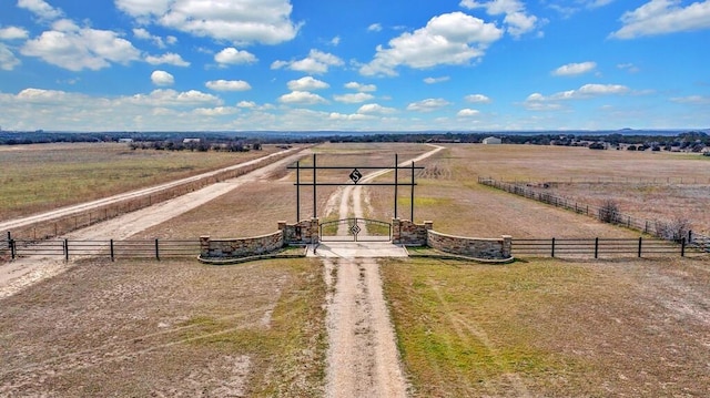 aerial view with a rural view