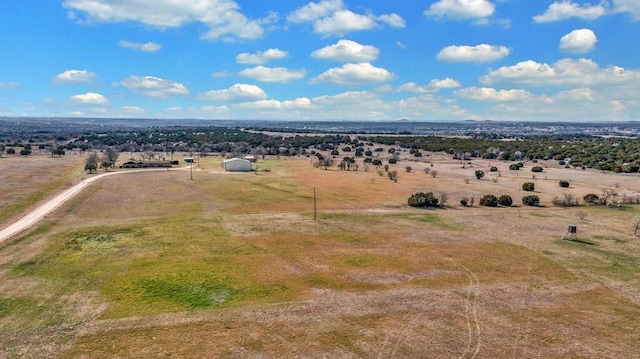 aerial view with a rural view