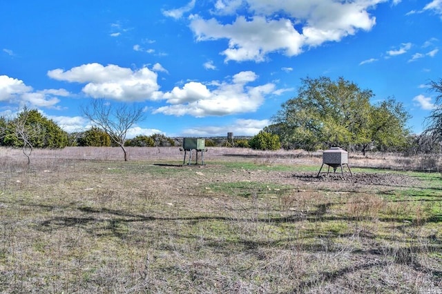 view of yard with a rural view