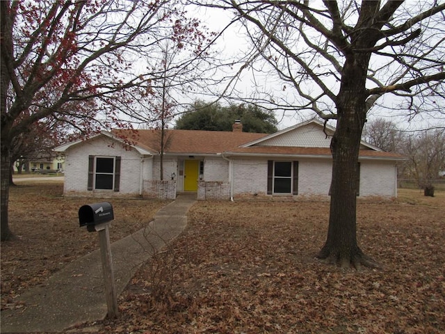 view of single story home