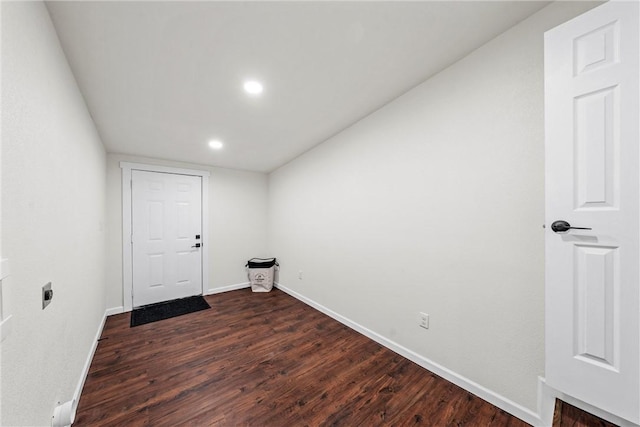 empty room featuring dark hardwood / wood-style floors