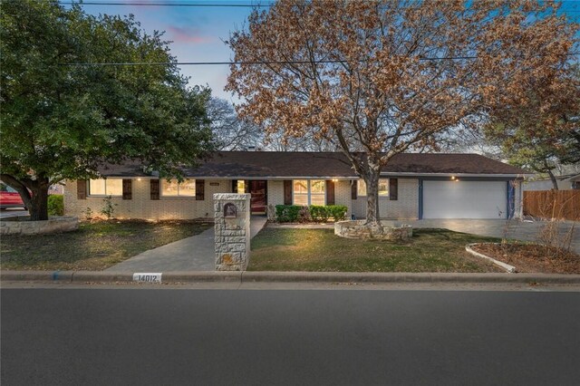 view of single story home