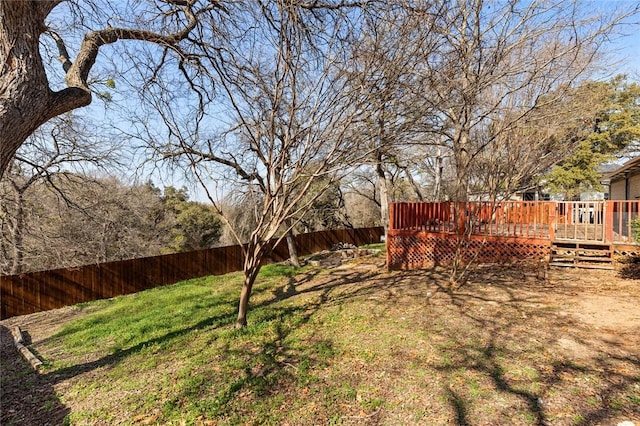 view of yard featuring a deck