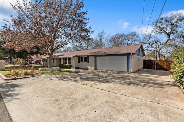 single story home with a garage