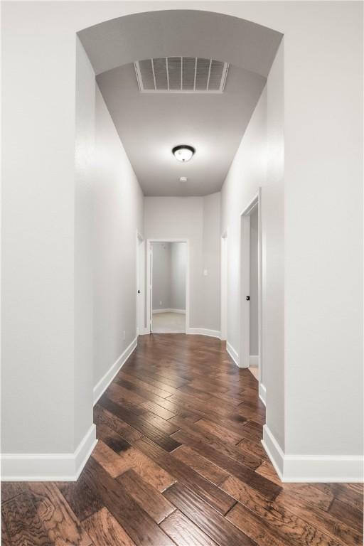 hall featuring dark hardwood / wood-style flooring