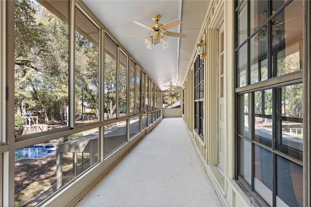 unfurnished sunroom with a wealth of natural light