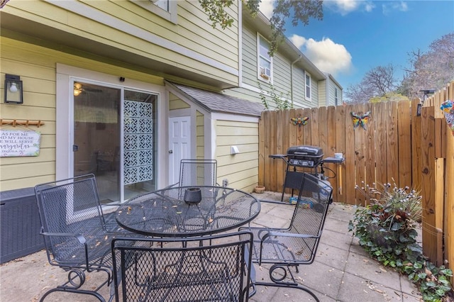 view of patio / terrace featuring a grill