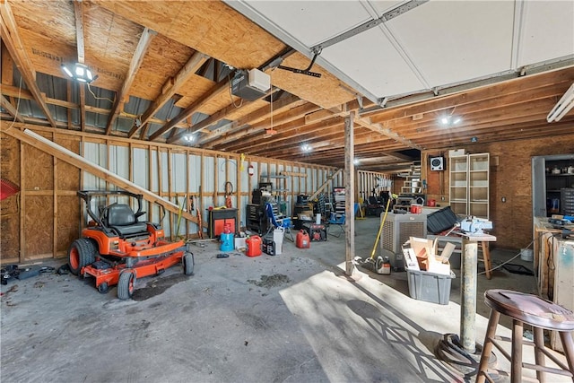 garage featuring a garage door opener