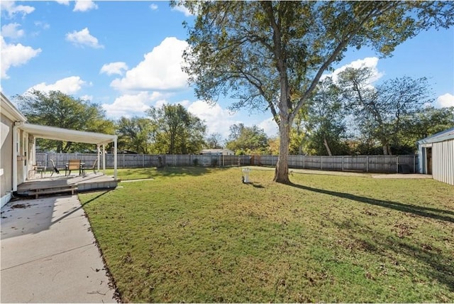 view of yard featuring a deck