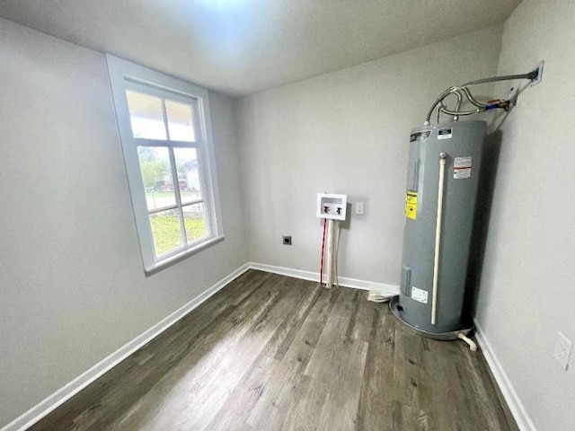 utility room with electric water heater